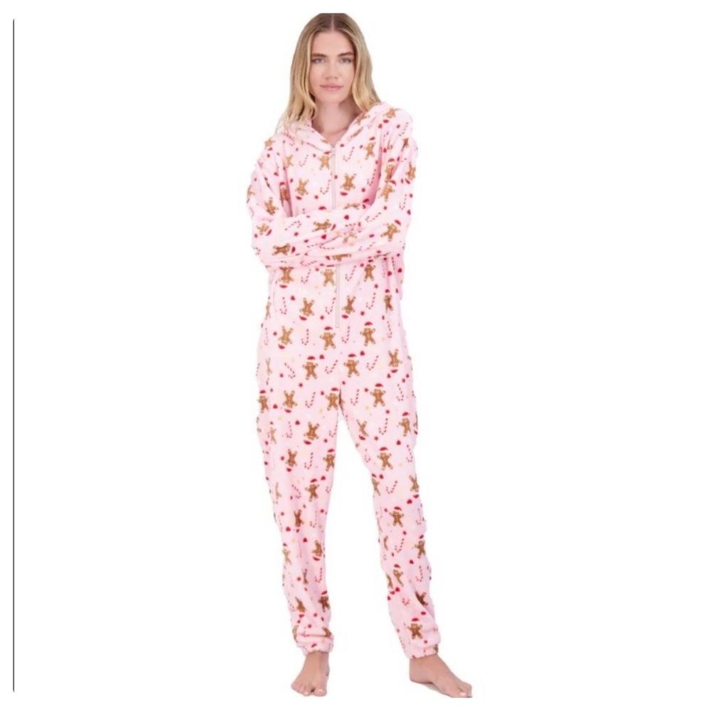 138 π NYC UNDERGROUND
PRINTED HOLIDAY ONE-PIECE HOODED
PAJAMAS - Picture 2 of 4